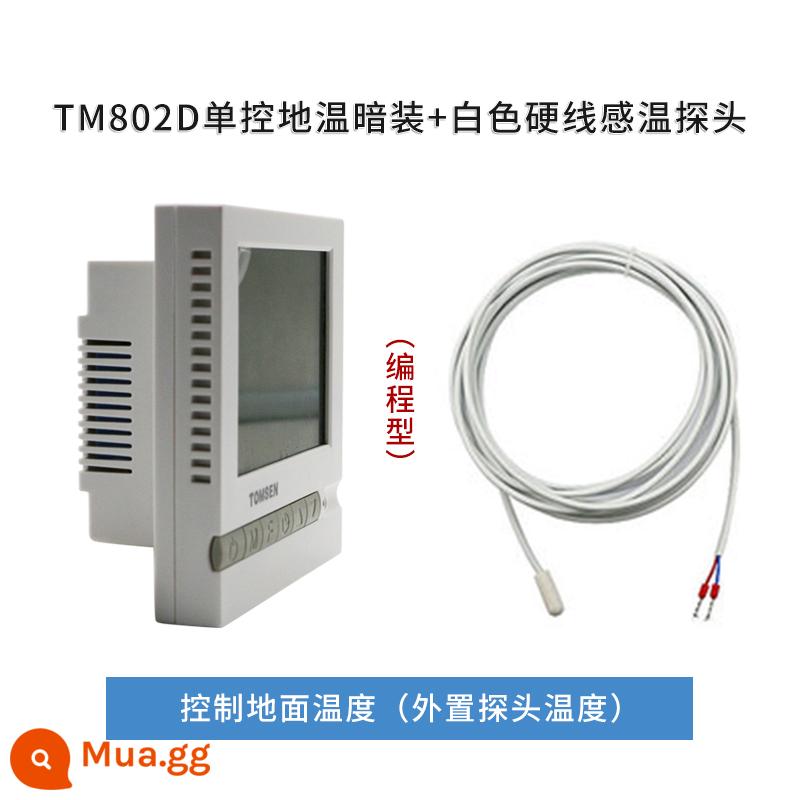 TOMSEN802 giấu thời gian thiết kế chương trình nhiệt điện sưởi ấm phim cáp sưởi điện sưởi ấm kang công tắc điều khiển nhiệt độ - Cài đặt giấu nhiệt độ sàn điều khiển đơn TM802D + màn hình nhiệt độ dây cứng màu trắng