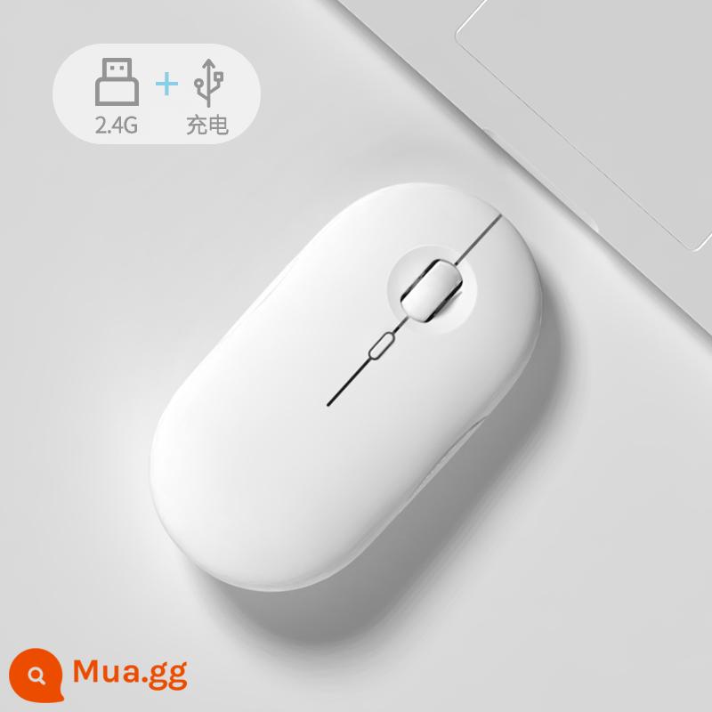 Chuột Không Dây Bluetooth Tắt Tiếng Sạc Bé Trai Và Bé Gái Dễ Thương Áp Dụng Apple Xiaomi Lenovo Huawei Máy Tính Xách Tay - Phiên bản sạc đơn chế độ trắng sứ