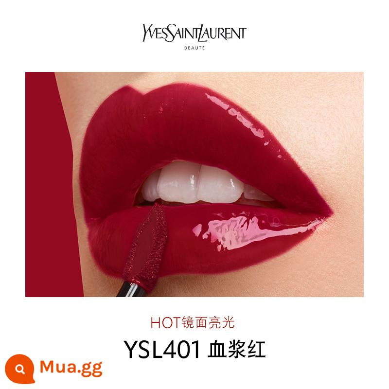 [Quà Năm Mới] YSL Saint Laurent Clarinet Lip Glaze Mirror Glass Lip Water Light Makeup Effect 416 Màu Tomato - YSL401 huyết tương đỏ