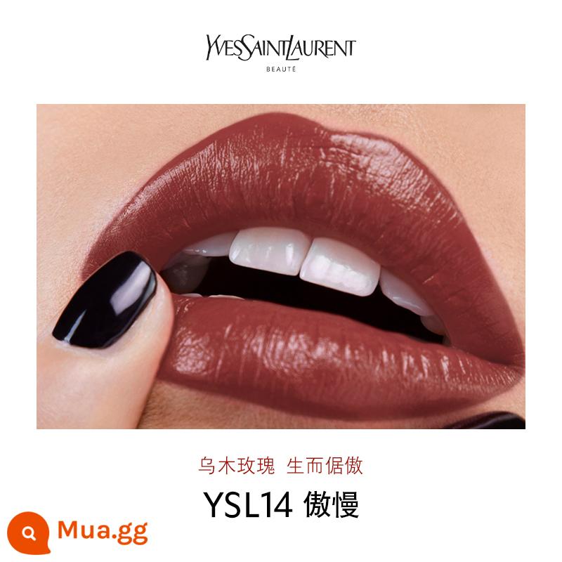 [New Arrival] YSL Saint Laurent Black Gold Square Tube Lipstick Glaze Hàng Mới 1971 Nâu Đỏ 10 Màu Nude Nhẹ Nhàng - Hoa hồng gỗ mun YSL14 Pride