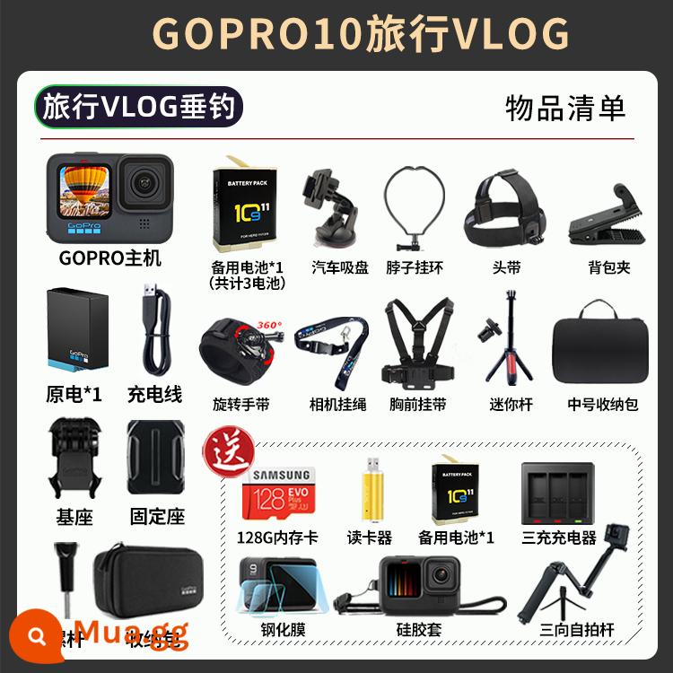 GoPro Hero10 Black Black Dog 11/9/8Max 360 Máy ảnh thể thao chống Vlog Panoramic - Câu cá VLOG du lịch GOPRO 10 BLACK