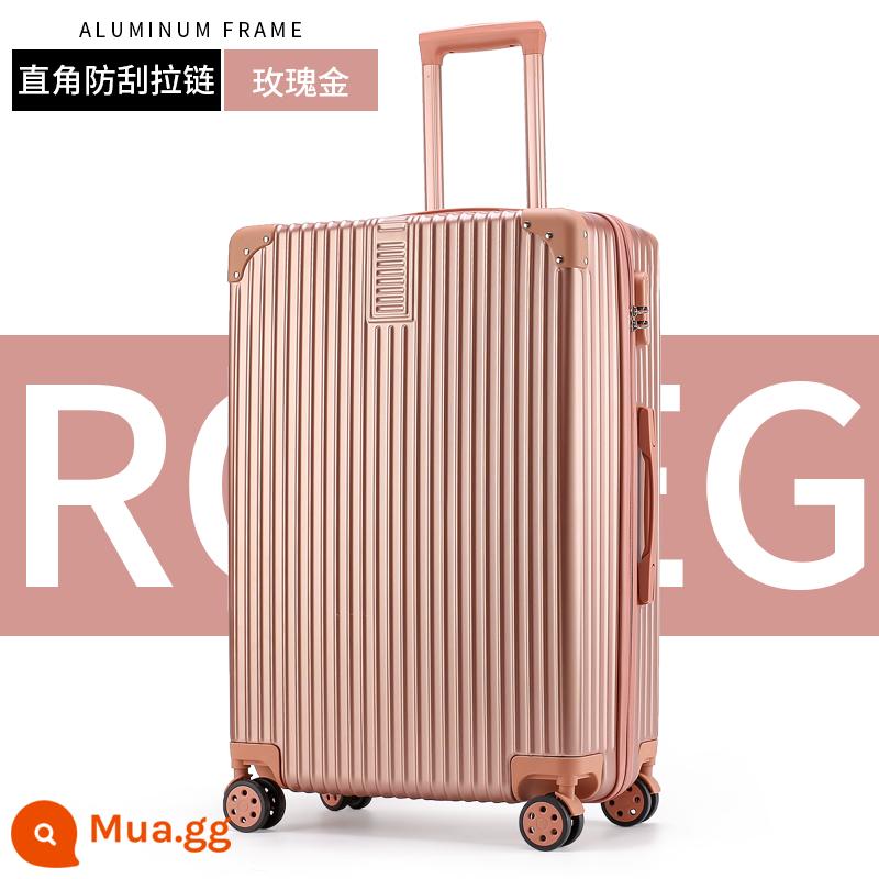 Vali bé trai dung tích siêu lớn 32 inch xe đẩy nữ mạnh mẽ dày bền 26 mật khẩu du lịch bao da 28 - Dây kéo dày chống trầy xước/vàng hồng