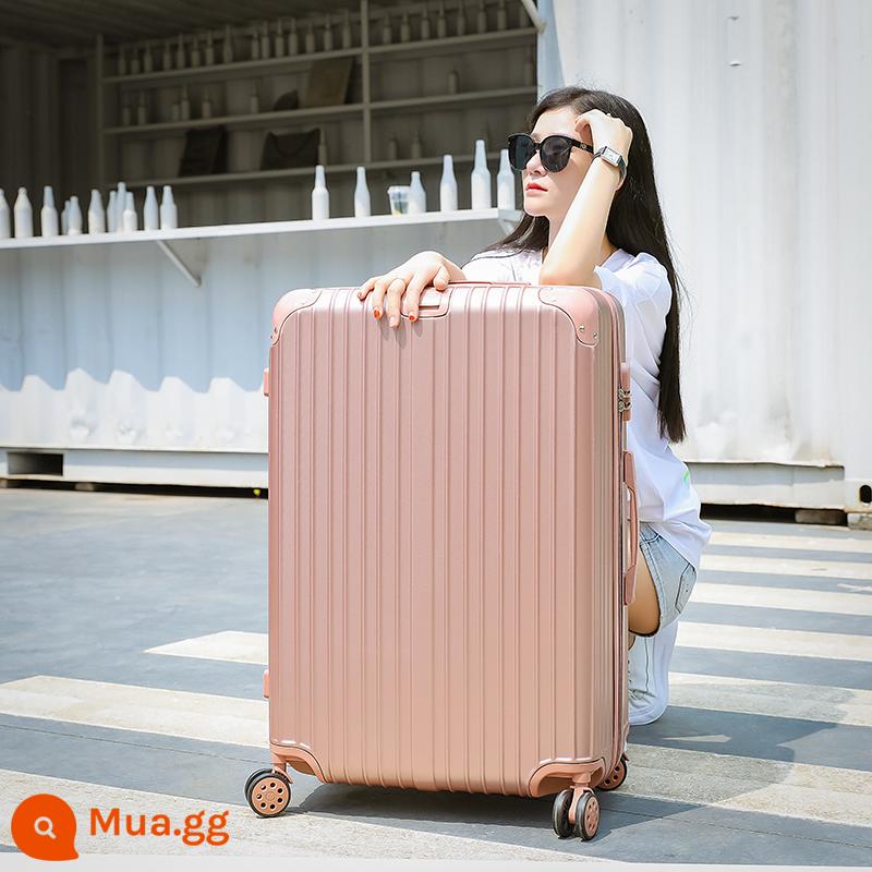 Vali nam siêu lớn dung tích 28 inch xe đẩy vali nữ size lớn 32 bánh xe phổ thông hộp mật khẩu hộp da 30 - Mẫu dây kéo chống xước thời trang (vàng hồng)