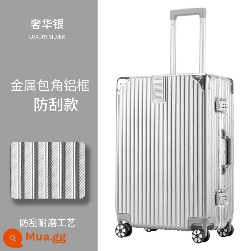 Vali bé trai dung tích siêu lớn 32 inch xe đẩy nữ mạnh mẽ dày bền 26 mật khẩu du lịch bao da 28 - Nâng cấp khung nhôm chống xước/bạc sang trọng