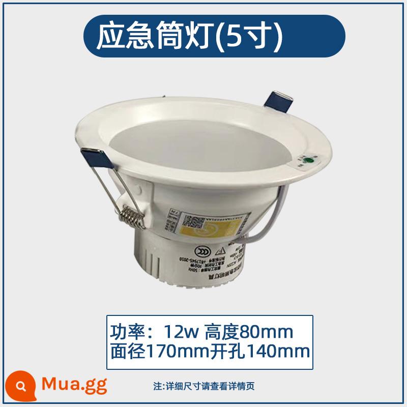 đèn led âm trần khẩn cấp sáng và tối nhúng downlight hành lang cứu hỏa hành lang nhà để xe chiếu sáng mất điện độ sáng cao - [220V] Đèn downlight khẩn cấp giấu kín 5 inch 12w [Khoan lỗ: 140mm]