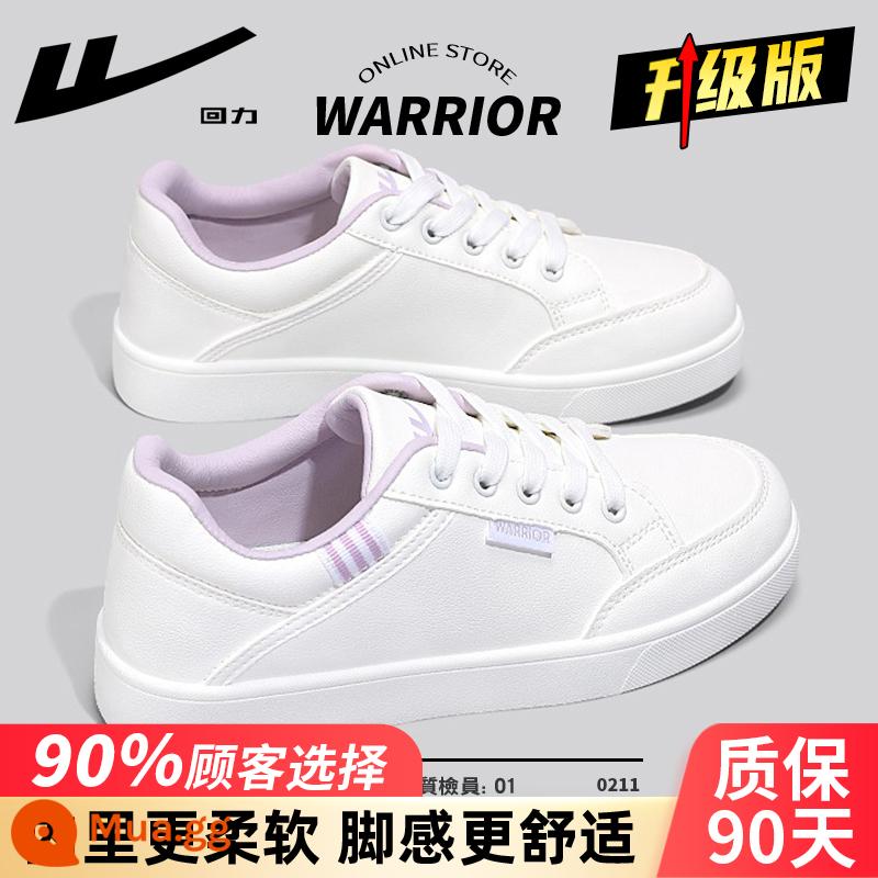 Giày nữ pull back giày trắng nữ 2023 mới mùa thu giày trắng nữ thể thao đa năng giày sneaker nữ mẫu - Trắng và tím [phiên bản nâng cấp hình ảnh chính] (nâng cấp chất liệu, mềm mại và thoải mái) làm sẵn