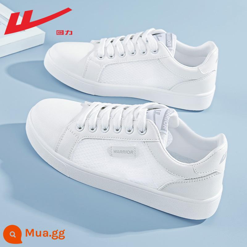 Giày nữ pull back giày trắng nữ 2023 mới mùa thu giày trắng nữ thể thao đa năng giày sneaker nữ mẫu - Trắng [Mẫu nâng cấp lưới] làm sẵn