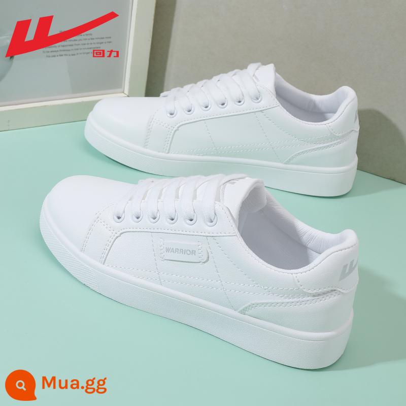 Giày nữ pull back giày trắng nữ 2023 mới mùa thu giày trắng nữ thể thao đa năng giày sneaker nữ mẫu - Màu trắng [mẫu da không thấm nước] làm sẵn