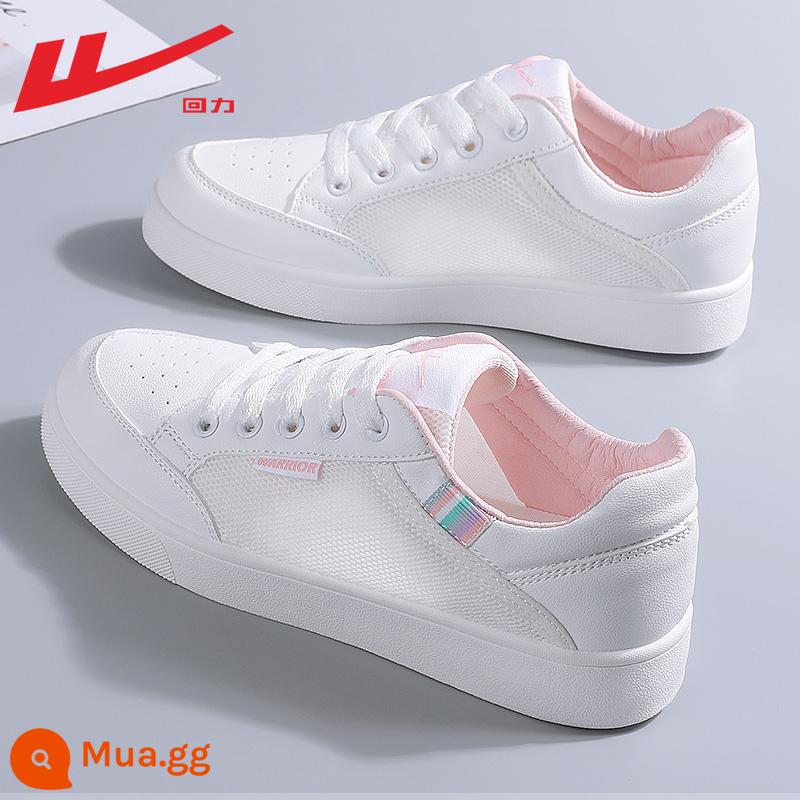 Giày nữ pull back giày trắng nữ 2023 mới mùa thu giày trắng nữ thể thao đa năng giày sneaker nữ mẫu - Bột trắng [kiểu lưới thoáng khí] làm sẵn