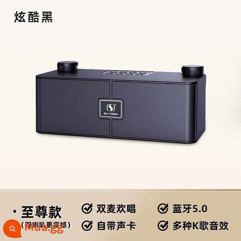 Bộ Âm Thanh Gia Đình KTV KaraokeAll Home K Song Micro Không Dây Bluetooth Micro Hát Hát Trọn Bộ - Supreme Model [Đen] Loa kép được nâng cấp + Micro kép Âm thanh nổi gây sốc