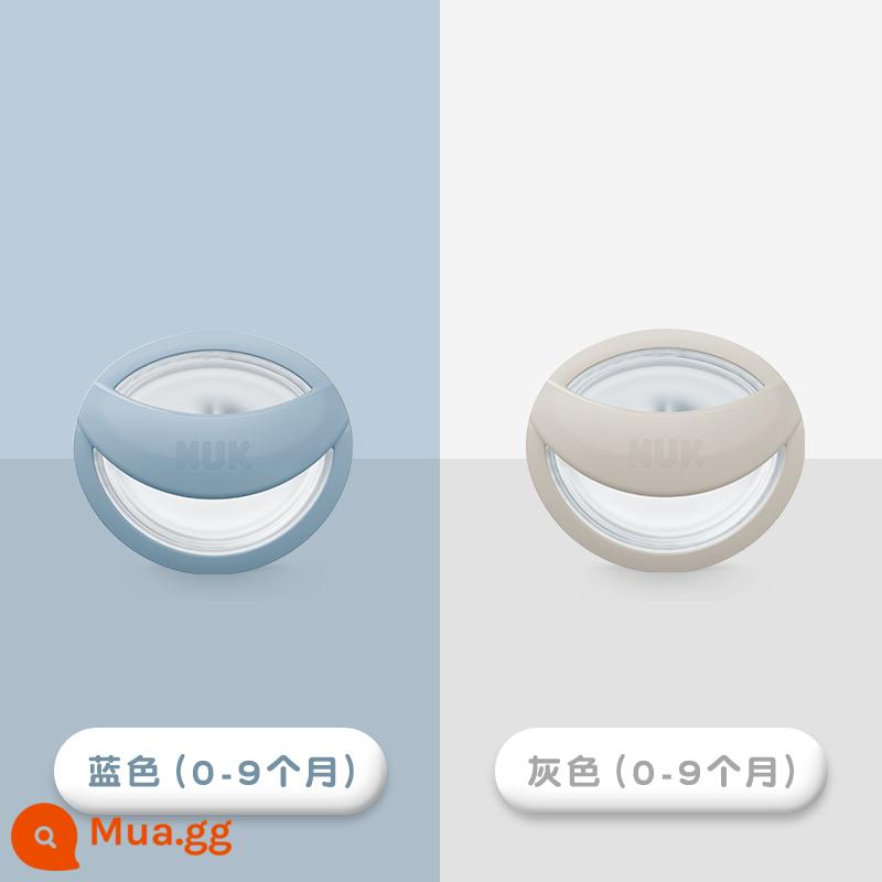 Đức NUK sơ sinh đầy đủ núm vú giả silicone cho bé ngủ loại mô phỏng sữa mẹ silicone 2 gói - Hộp 2 màu xanh xám MommyFeel (0-9 tháng) Sản phẩm mới 2023