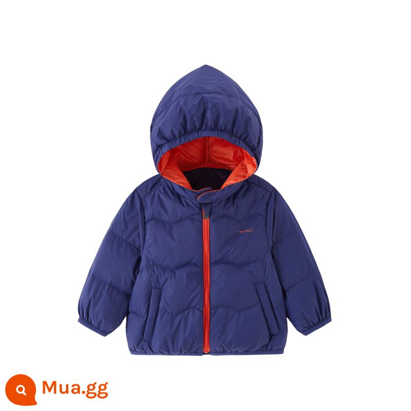 [Thông quan đặc biệt] Áo khoác Yingshi Down Jacket Áo khoác trùm đầu mùa đông Áo đi chơi dày ấm áp cho bé trai và bé gái - Màu xanh sapphire đậm YRWGJ31169A