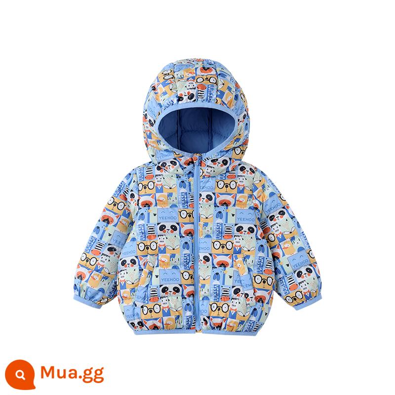 [Thông quan đặc biệt] Áo khoác Yingshi Down Jacket Áo khoác trùm đầu mùa đông Áo đi chơi dày ấm áp cho bé trai và bé gái - Thủy tinh màu xanh nhạt YRWGJ31044A