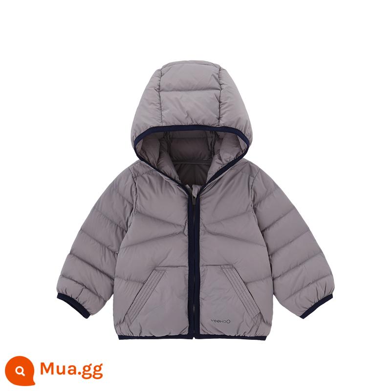 [Thông quan đặc biệt] Áo khoác Yingshi Down Jacket Áo khoác trùm đầu mùa đông Áo đi chơi dày ấm áp cho bé trai và bé gái - Màu xám nấm YRWGJ40112A