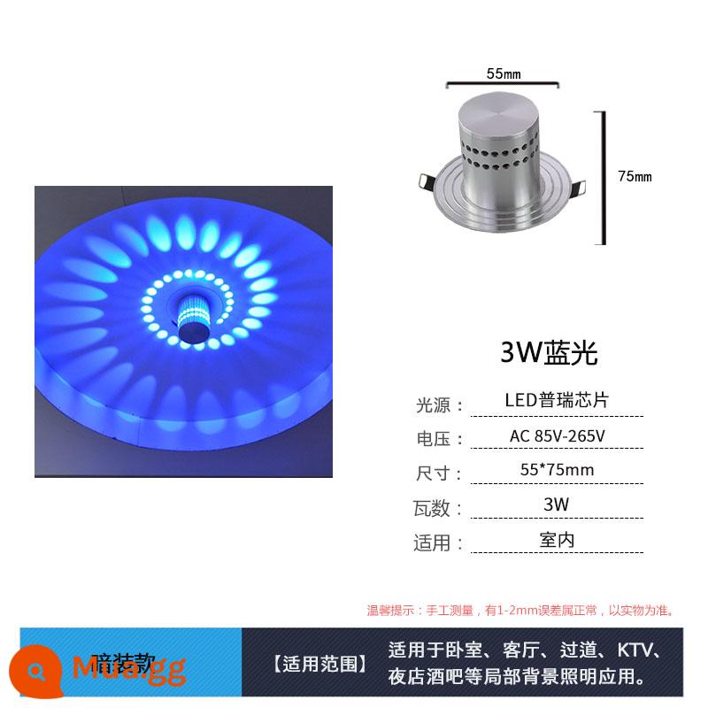 Đèn LED Sáng Tạo Hành Lang Hiên Lối Đi Đèn Phòng Khách Phòng Ngủ Đầu Giường Nền Thanh Đèn KTV Hành Lang Đèn Tường Trang Trí - Cài đặt ẩn Blu-ray 3W