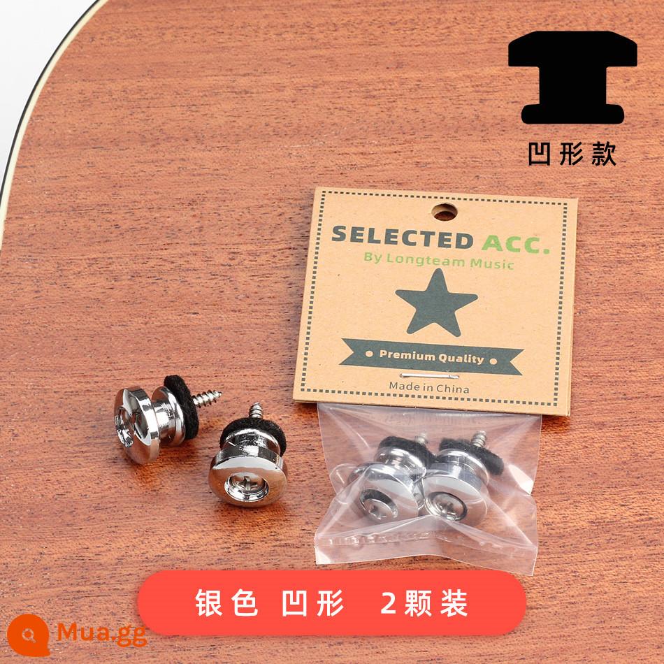 Vàng Bạc Chống Trơn Trượt Dân Gian Acoustic Cho Bé Túi Khóa Đồng Bass Đàn Guitar Điện Túi Nút Dày đuôi Bộ Móng Tay - Bạc kiểu lõm 2 miếng