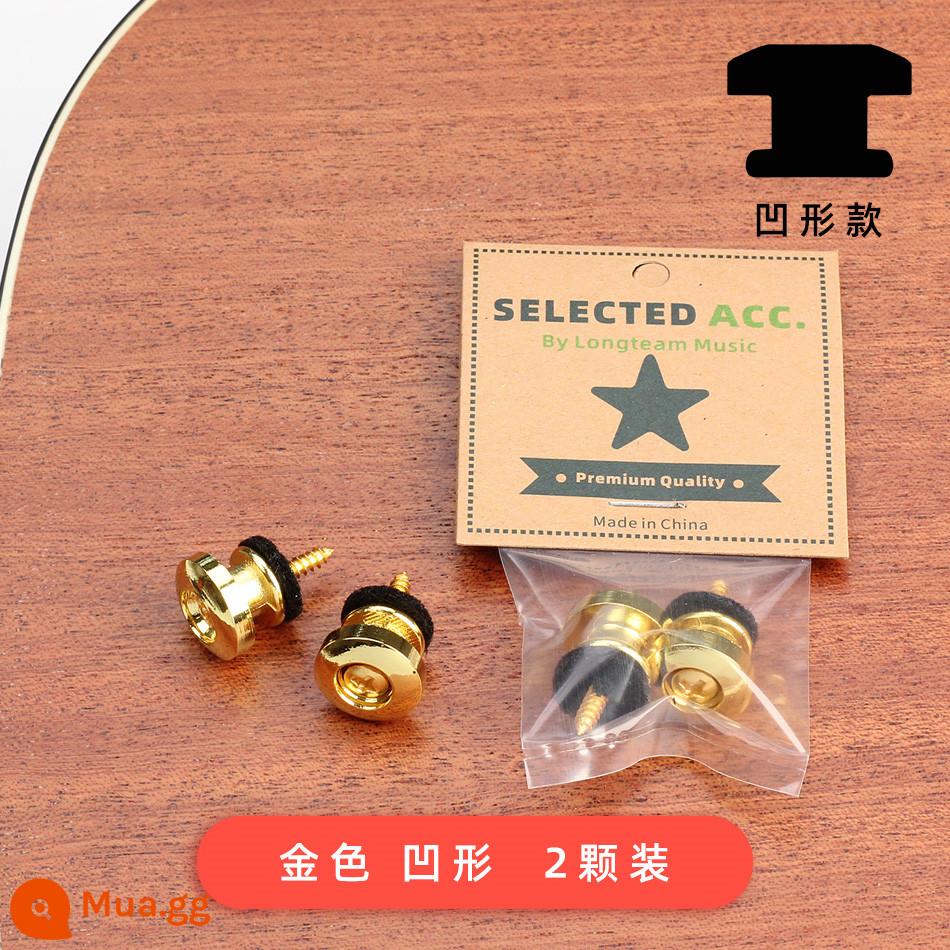 Vàng Bạc Chống Trơn Trượt Dân Gian Acoustic Cho Bé Túi Khóa Đồng Bass Đàn Guitar Điện Túi Nút Dày đuôi Bộ Móng Tay - Vàng kiểu lõm 2 miếng