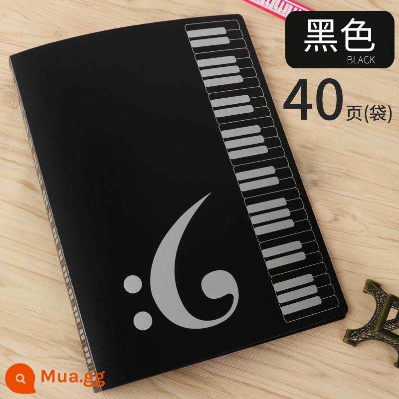 Clip sửa đổi bản nhạc piano không phản xạ và đảo ngược clip bản nhạc rời Túi đựng tài liệu học sinh 3A4 - Túi đựng hồ sơ màu đen 40 trang phản quang và không thể thay đổi