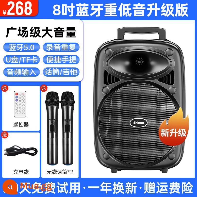 Xinke Vuông Vũ Âm Thanh Karaoke Ngoài Trời Di Động Đòn Bẩy Loa Bluetooth Có Mic Hát Loa Siêu Trầm Hiệu Suất - Âm trầm tăng cường Bluetooth + [miễn phí] 2 micro không dây chuyên nghiệp + điều khiển từ xa