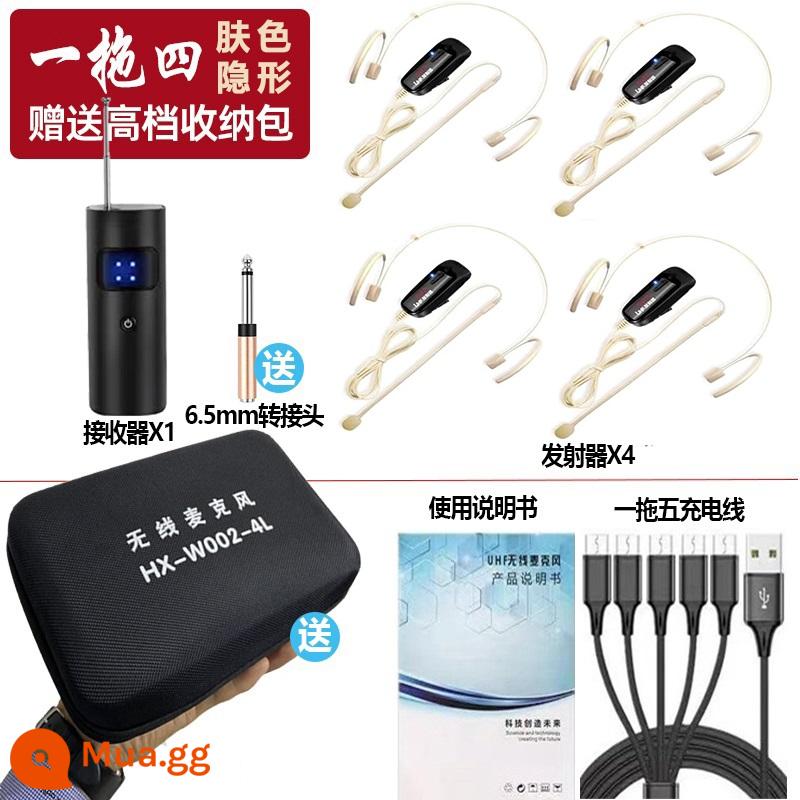 Một kéo bốn micro không dây UHF gắn trên đầu tai nghe bộ khuếch đại công suất âm thanh biểu diễn sân khấu micro hát karaoke ngoài trời - Móc tai vô hình với bốn màu da (bảo hành 1 năm). Thêm vào danh sách yêu thích để được ưu tiên giao hàng.