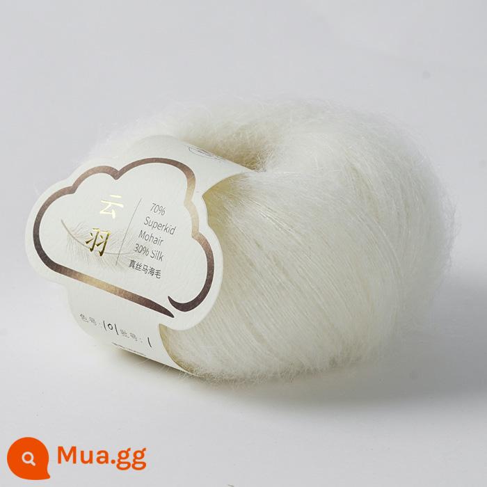 [Yunyu] lụa mohair len 70 mohair trẻ Nam Phi 30 sợi len dệt kim thủ công bằng tay - 101 Tubai