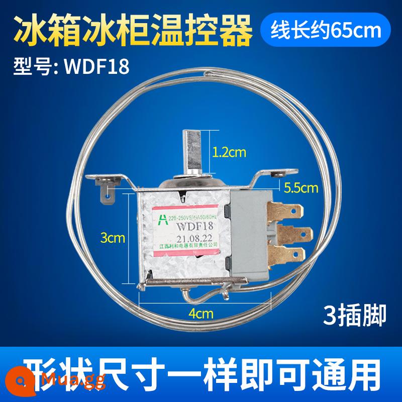 Phụ kiện chính hãng WDF/WPF tủ lạnh tủ đông cơ nhiệt điều chỉnh nhiệt độ công tắc điều khiển bóng đèn tủ lạnh - Số 12: WDF18 ba phích cắm màu vàng 65cm