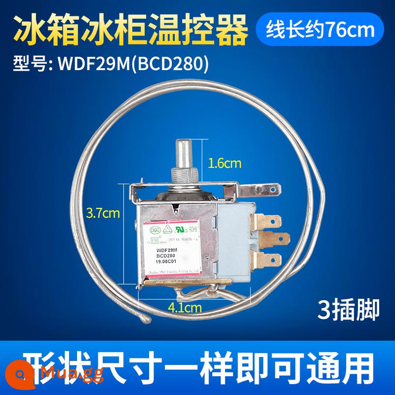 Phụ kiện chính hãng WDF/WPF tủ lạnh tủ đông cơ nhiệt điều chỉnh nhiệt độ công tắc điều khiển bóng đèn tủ lạnh - Số 9: WDF29M ba phích cắm màu vàng 75cm