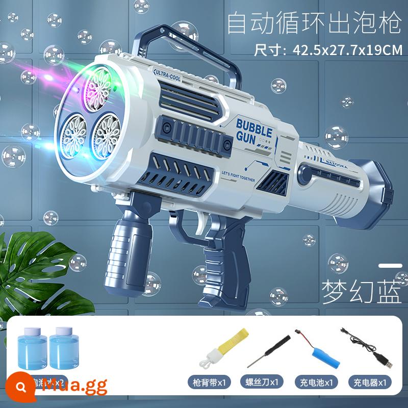 Máy Thổi Bong Bóng Tên Lửa 105 Lỗ Cầm Tay Cho Trẻ Em Internet Người Nổi Tiếng Nổ Gatling Gun Đồ Chơi Bé Trai Và Bé Gái Pháo Hoa Nổ - Màu xanh lam [chu kỳ tự động không bị ướt] nước bọt 300ml miễn phí