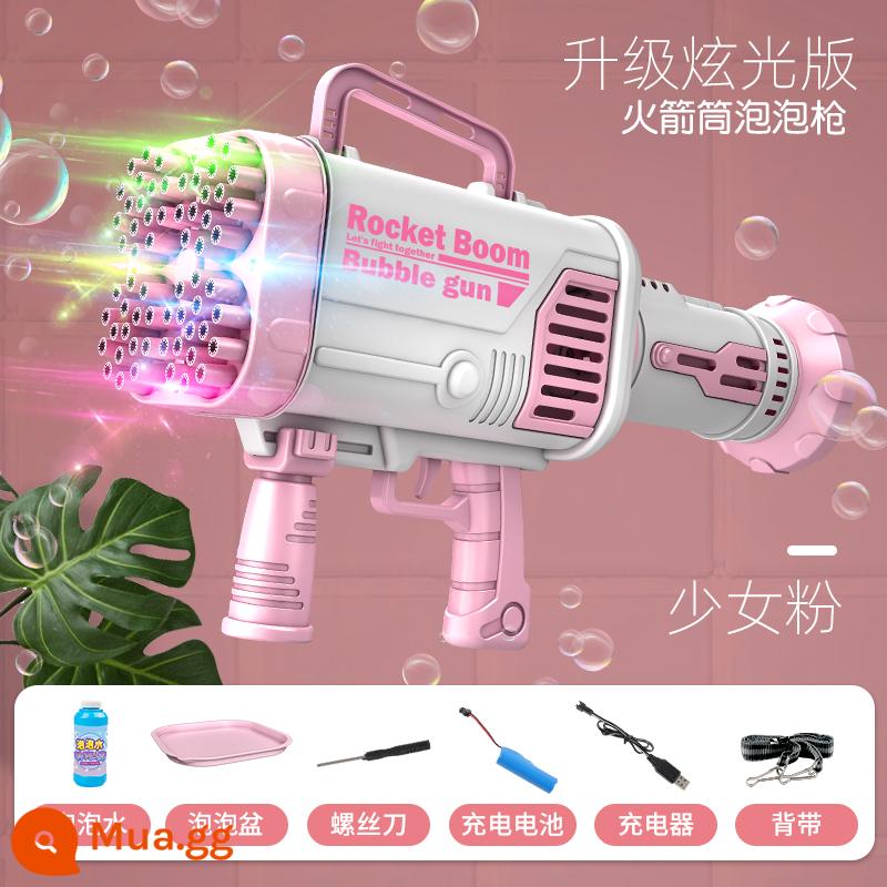 Máy Thổi Bong Bóng Tên Lửa 105 Lỗ Cầm Tay Cho Trẻ Em Internet Người Nổi Tiếng Nổ Gatling Gun Đồ Chơi Bé Trai Và Bé Gái Pháo Hoa Nổ - Phiên bản nâng cấp sạc 88 lỗ hồng + nước sủi bọt 230ml