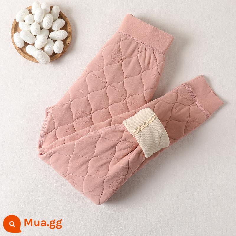 Bé Gái Làm Nóng Quần Lót Lót Cotton Quần Áo Bé Trai Đồng Phục Hiện Vật Mùa Thu Đông Bên Trong Mặc Dày Trẻ Em Quần Áo Mùa Đông - Quần hồng [Phim hoạt hình Shaohua] Một mảnh 2018