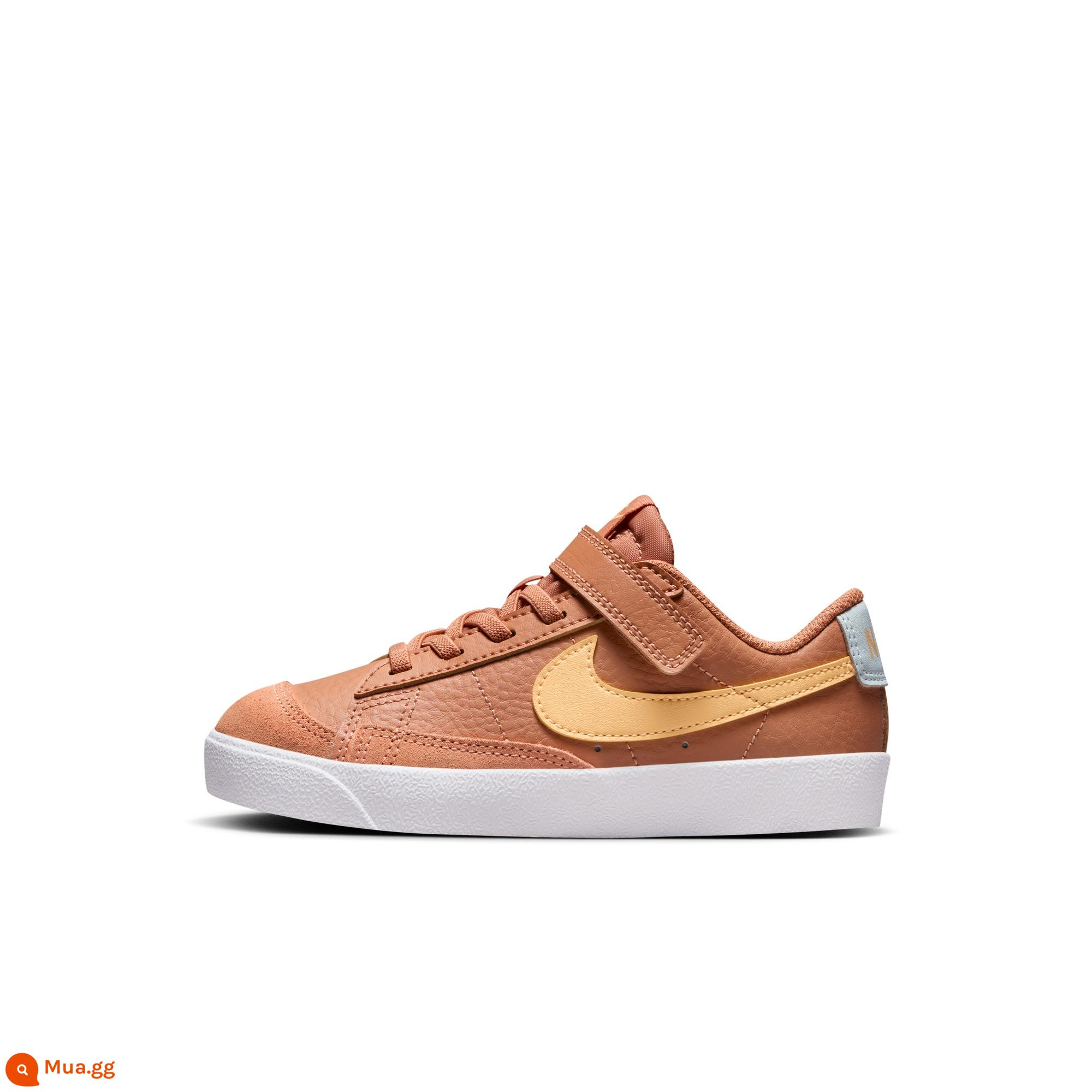 Nike Nike Pioneer chính thức dành cho bé trai BLAZER giày thể thao trẻ em mùa đông giày thể thao Velcro DA4075 - 200 nâu hổ phách/cam dưa nhạt/xám bóng đá/trắng