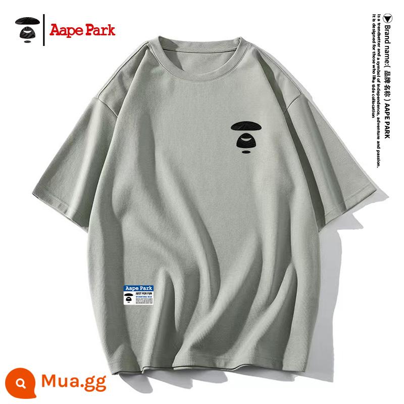 Lee Dorga dài tay T-shirt nam rộng rãi T-shirt mùa thu và mùa đông cộng với nhung đáy dày áo sơ mi quần áo nam màu trắng - Tay ngắn màu xám đất 8903