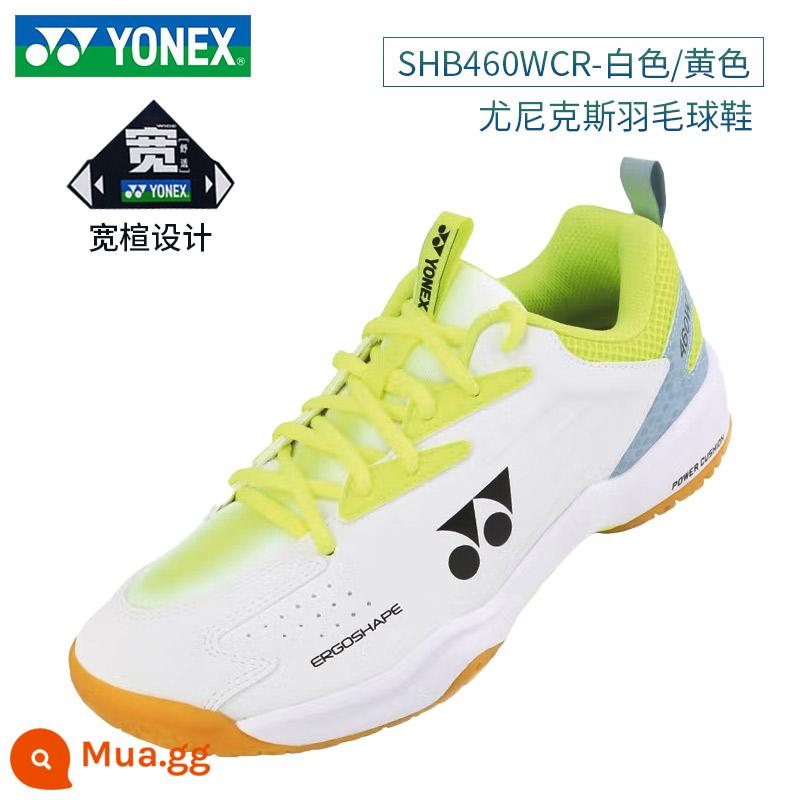 YONEX Giày cầu lông Yonex nam và nữ giày thể thao chuyên nghiệp hàng đầu chống trượt chống trượt YY - 460WCR trắng/vàng (phiên bản rộng cuối cùng phù hợp với người có bàn chân rộng, kiểu dáng giống nhau cho cả nam và nữ)