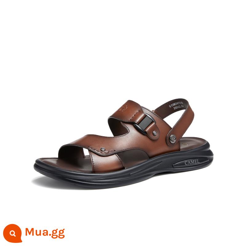 Camel Sandal Nam 2023 Da Mới Đế Mềm Công Việc Lái Xe Kinh Doanh 2 Dép Và Dép Mùa Hè Giày Đi Biển - G13M247018 màu nâu