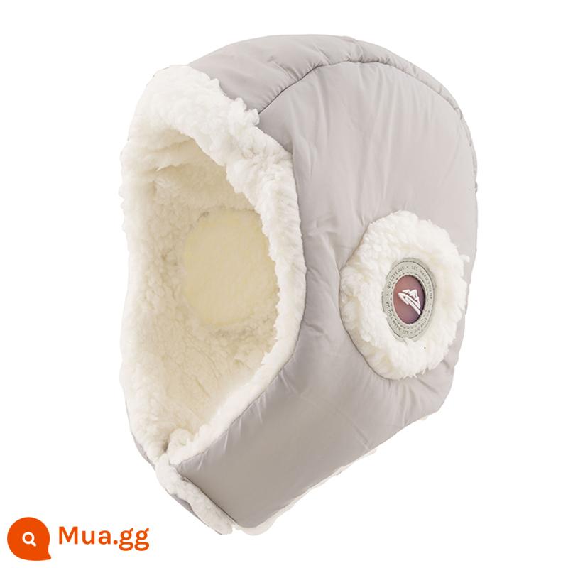 Mũ cotton lông vũ ấm bảo vệ tai mùa đông nam Mũ bảo vệ tai chống lạnh Mũ bảo vệ tai mùa đông nữ cộng với nhung chống thấm nước đi xe Lei Feng hat - xám nhạt