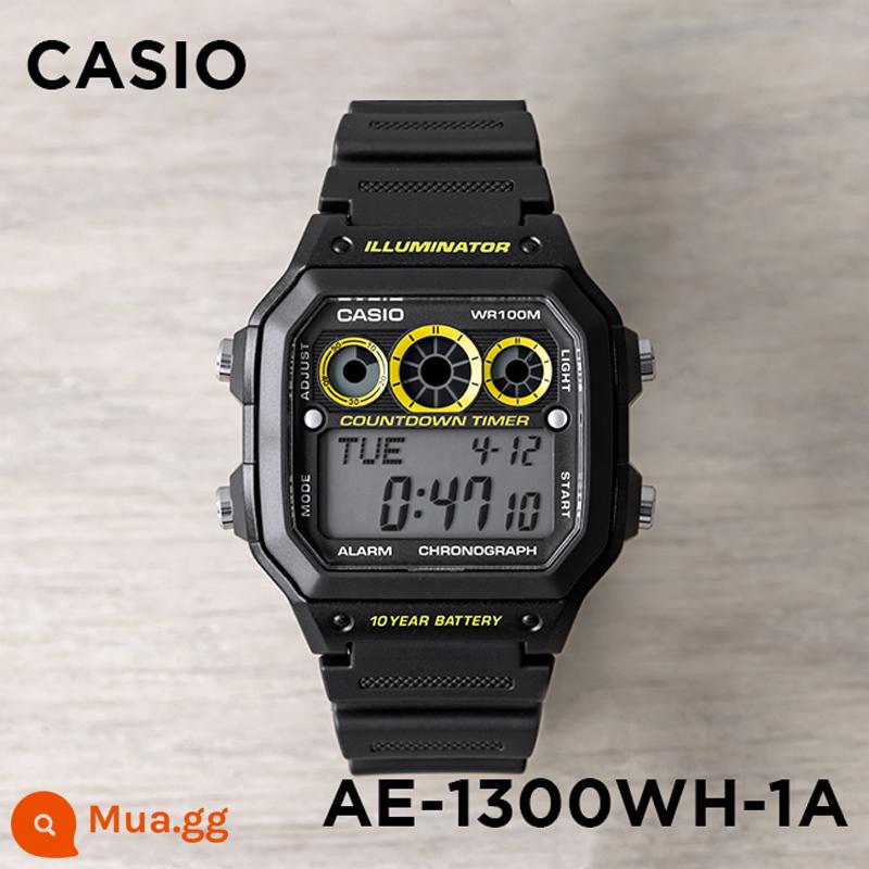 Đồng hồ Casio CASIO AE-1200WH-1C đồng hồ điện tử nhựa sinh viên thể thao chống thấm nước phong cách cổ điển đa chức năng - AE-1300WH-1A đường kính ngoài vòng tròn màu vàng đen 42,1MM màng miễn phí