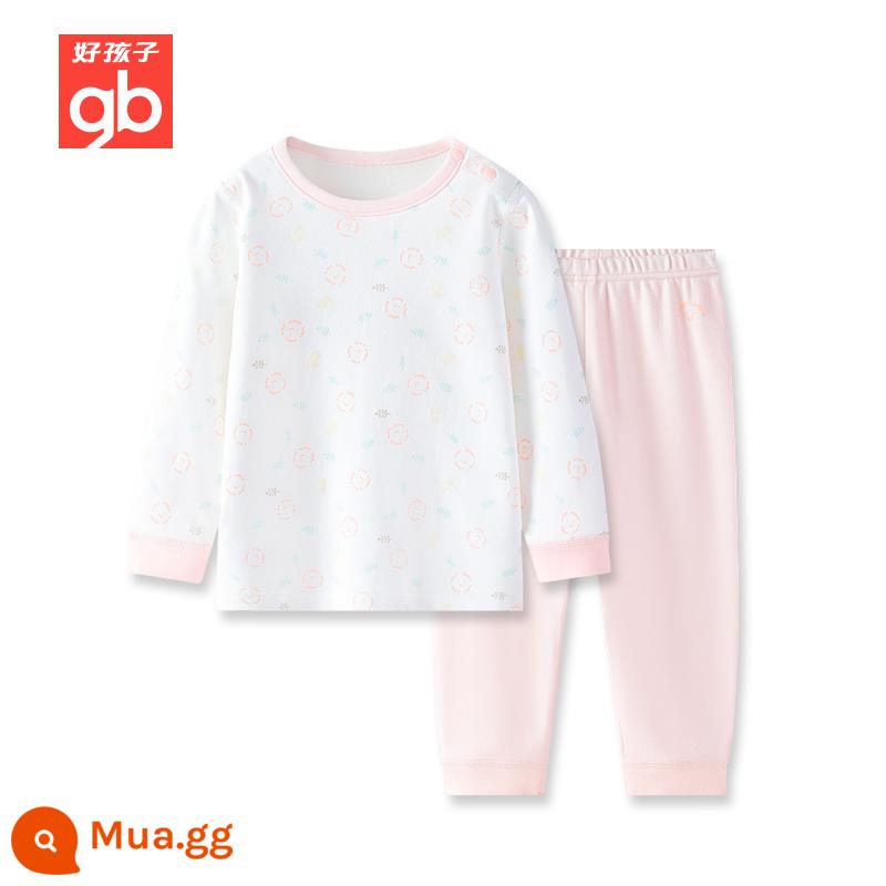 Bộ đồ lót Goodbaby Good Baby dành cho nam và nữ Quần lót dài tay cotton nguyên chất cho bé - hồnggb