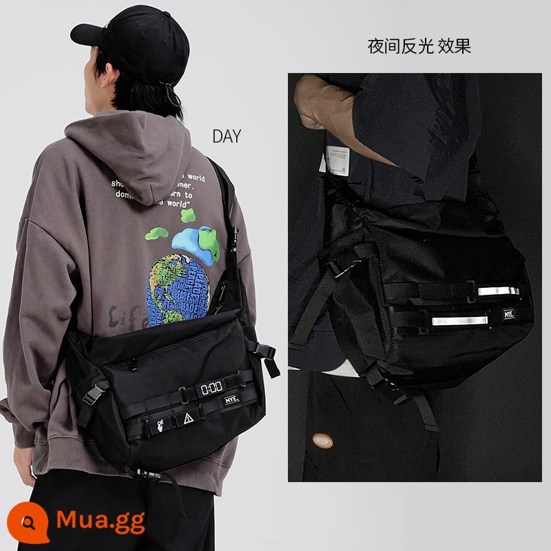 Mye Nhật Bản Dark Madge Messenger Túi Men Chức năng Túi vai Bóng vai của Học sinh - kích thước thông thường màu đen