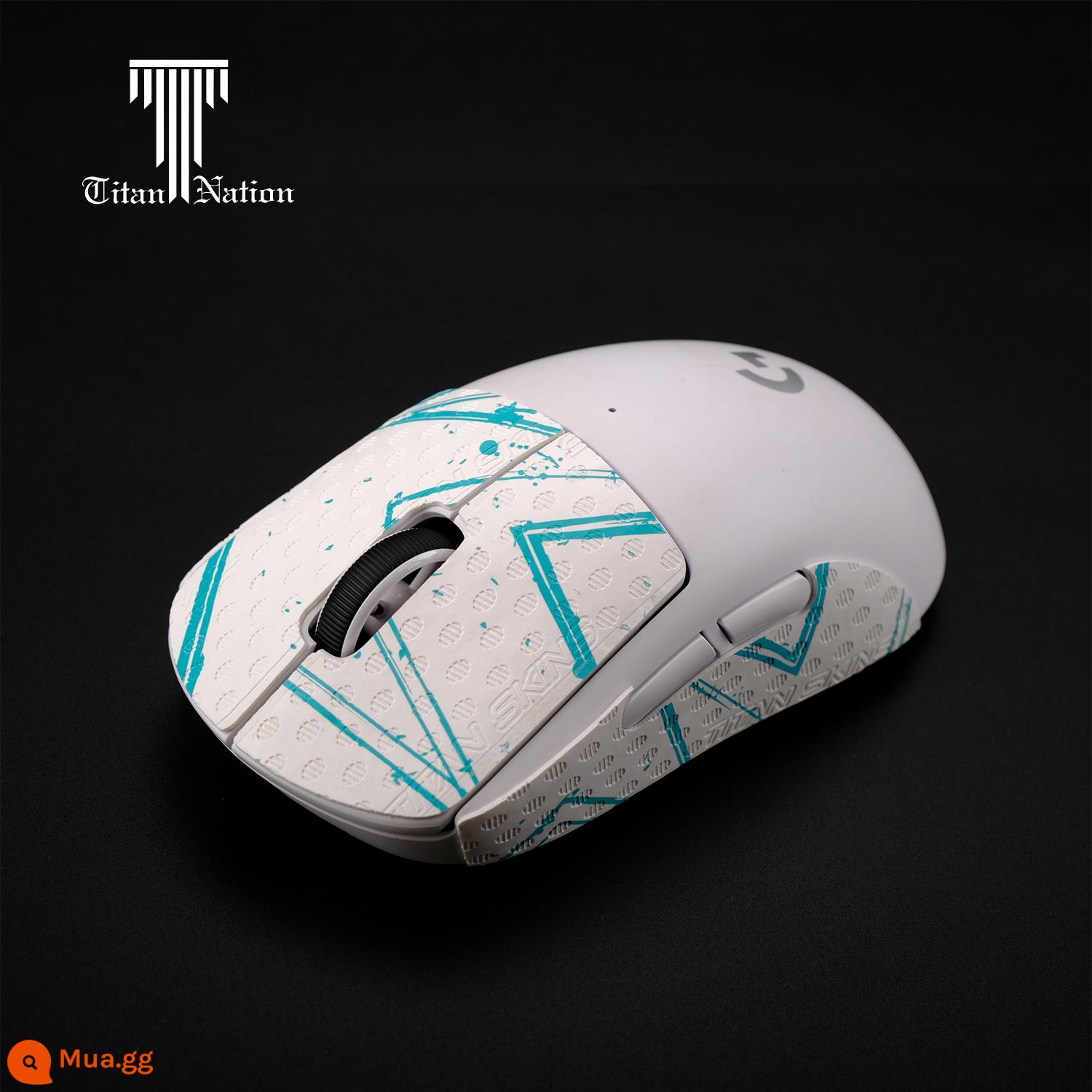 Chuột thấm hút mồ hôi chống trượt miếng dán chống mồ hôi TitanSkins GPW GPW2 độc viper EC2G502 da thằn lằn phiên bản tùy chỉnh - Đường kính dây trắng và xanh