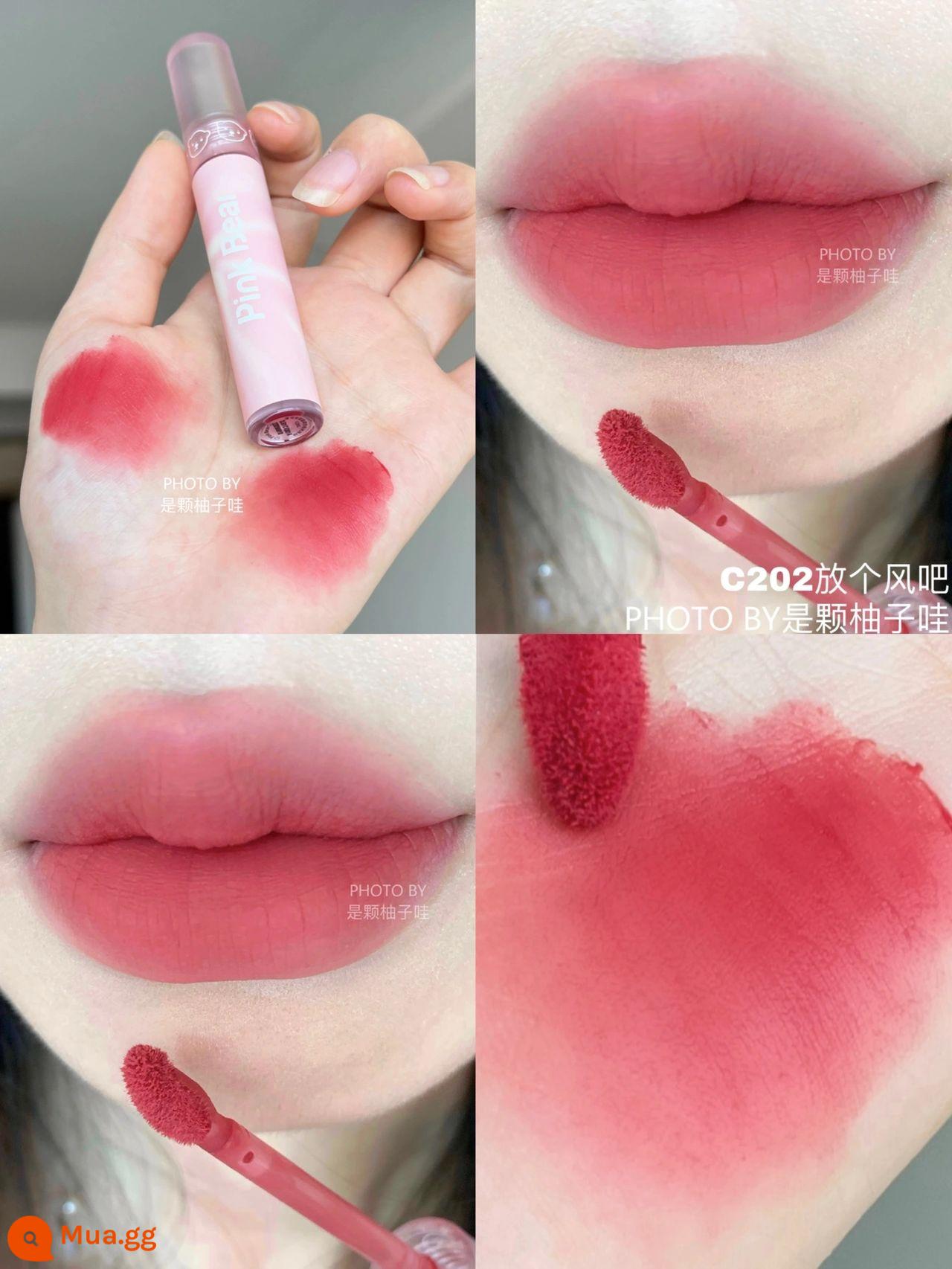 PINKBEAR Pi Ke Xiong G102 Lip Glaze Màu Trà Sữa Gương Pudding Son Môi G416 Pepper Pi Ke Xiong - C202 Hãy thư giãn nào