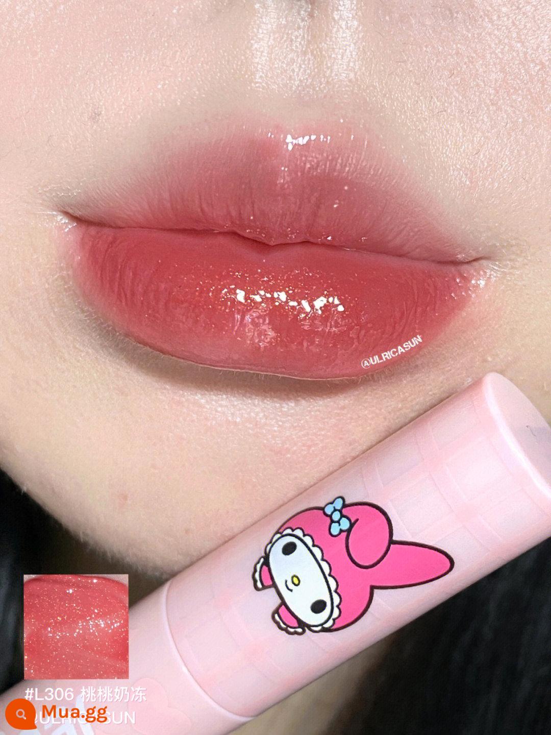 PINKBEAR Pi Ke Xiong G102 Lip Glaze Màu Trà Sữa Gương Pudding Son Môi G416 Pepper Pi Ke Xiong - Son môi Pudding sữa đào Melody-L306