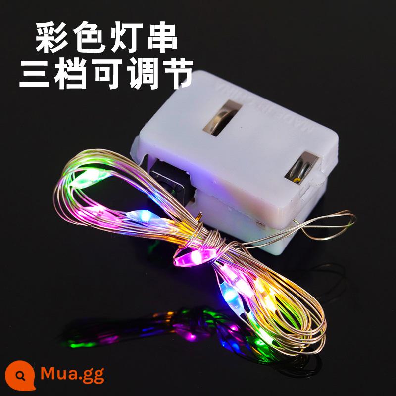 Đèn LED bó hoa dây đèn hộp quà đèn lồng nhỏ trang trí ánh sáng bánh sinh nhật giáng sinh ánh sáng nhấp nháy Internet người nổi tiếng sáng tạo - Dây đèn hộp vuông màu đen dài 2m