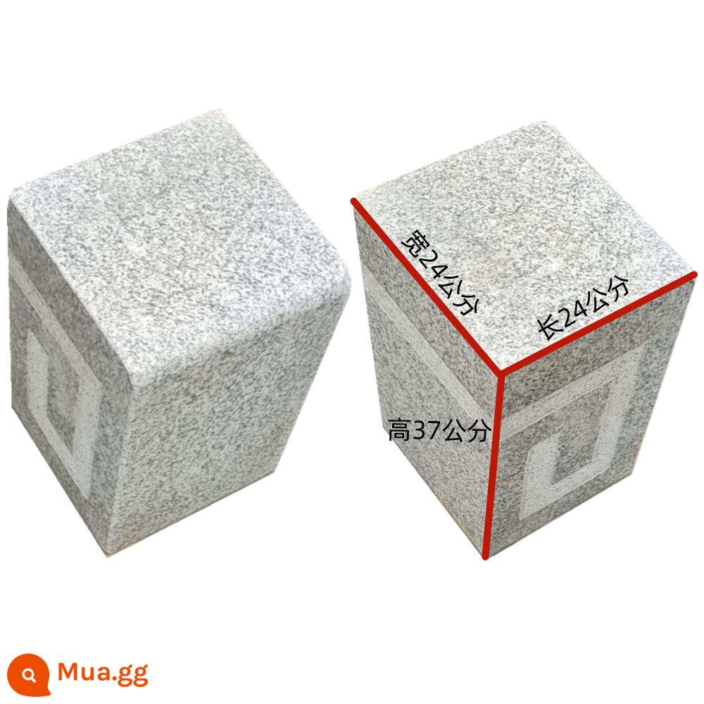 Bàn đá cẩm thạch granite bàn tròn ghế đẩu đá sân ghế vuông nhà băng ghế dự bị công viên ngoài trời ghế lưng ghế đá phiến - Ghế vuông 24*24*37cm (chưa bao gồm phí vận chuyển)