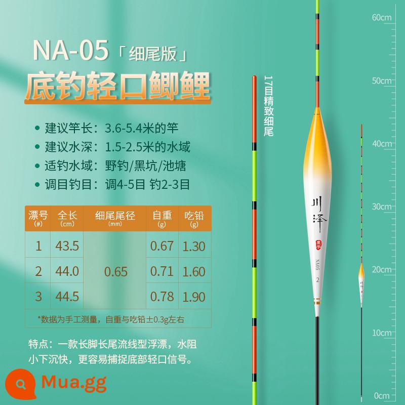 Phao Câu Cá Kawasawa Độ Nhạy Cao Phao Câu Cá Hoang Dã Chính Hãng Phao Cá Chép Siêu Bắt Mắt Bộ Phao Chống Gió Sóng Đậm Siêu Bắt Mắt - Câu cá đáy mỏng NA-05 câu cá diếc miệng nhẹ (dài 43,5-44,5cm, chì 1,3-1,9g)