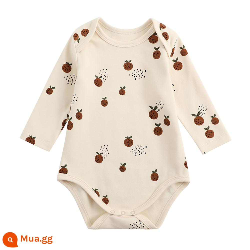 Tinypeople Phong Cách Bắc Âu Mới Cho Bé Cotton Tay Dài Tam Giác Áo Liền Quần Nam Xuân Thu Đáy Jumpsuit Cho Bé - [Cà chua bi]