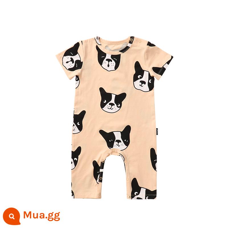 Tinypeople Husky Phong Cách Bắc Âu Cho Bé Cotton Leo Núi Quần Áo Cho Bé Bộ Jumpsuit Ngắn Tay Nam Mùa Hè Ngắn Tay - Husky tay ngắn dài bò