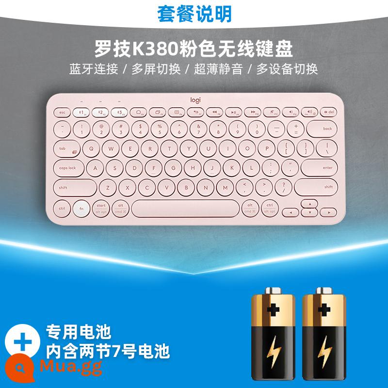 Bàn phím bluetooth không dây Logitech k380 tắt tiếng thích hợp cho máy tính bảng Apple ipad điện thoại cô gái văn phòng MAC bên ngoài - k380 màu hồng