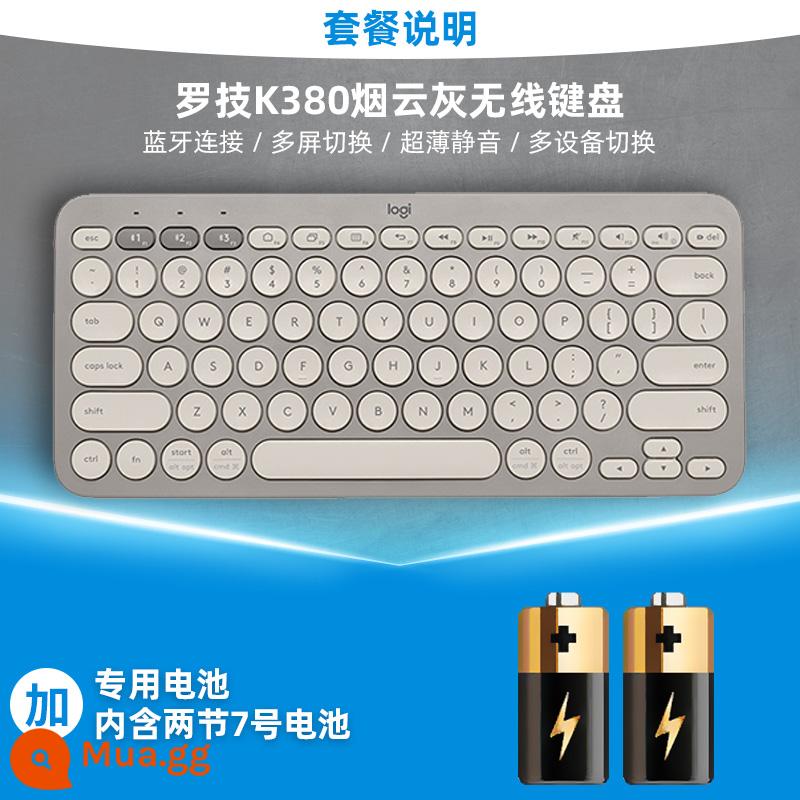 Bàn phím bluetooth không dây Logitech k380 tắt tiếng thích hợp cho máy tính bảng Apple ipad điện thoại cô gái văn phòng MAC bên ngoài - K380 xám khói