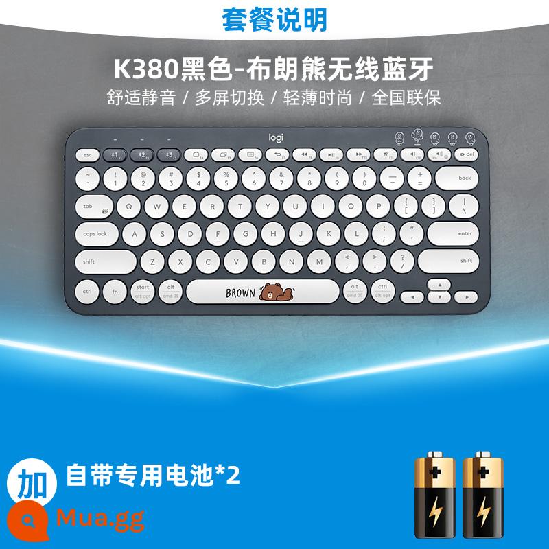 Bàn phím bluetooth không dây Logitech k380 tắt tiếng thích hợp cho máy tính bảng Apple ipad điện thoại cô gái văn phòng MAC bên ngoài - Gấu Nâu K380