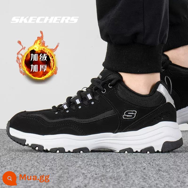 Skechers SKECHERS nam chính thức soái hạm xác thực mùa đông 22 gấu trúc bố giày Plus nhung giày thể thao nam - 8790122/BLK/kiểu nhung/đen